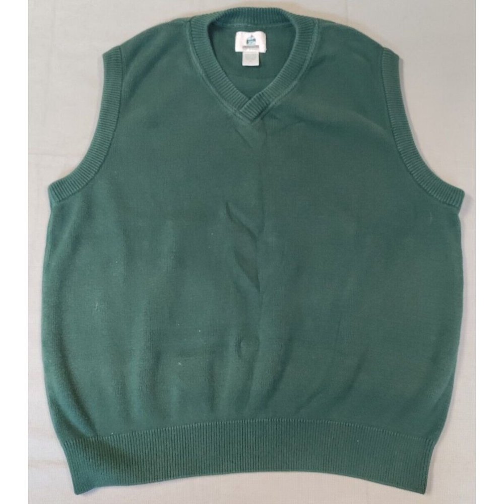 OUTDOOR WORLD APPAREL Sleeveless Sweater Green Golf Pullover Men's size XL